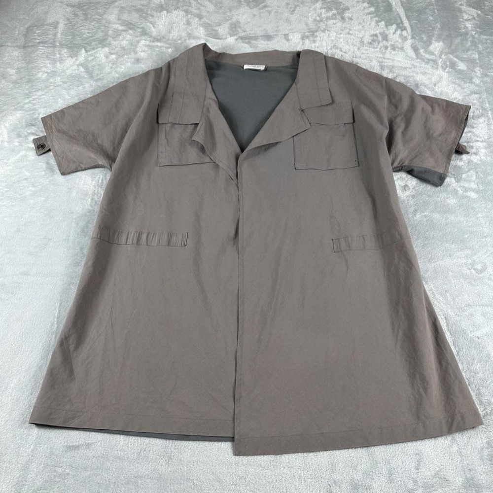 Rivamonti Open Style Shirt Women Medium Gray Quiet Luxury Old Money‎ Minimalist